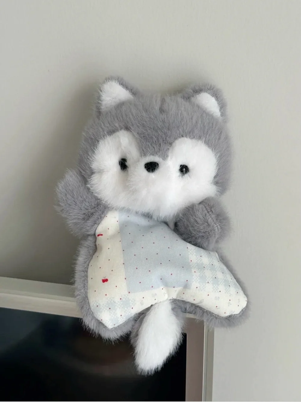 Cute Husky Bean Bag Plush – 6.3” Floral Outfit Stuffed Dog Keychain